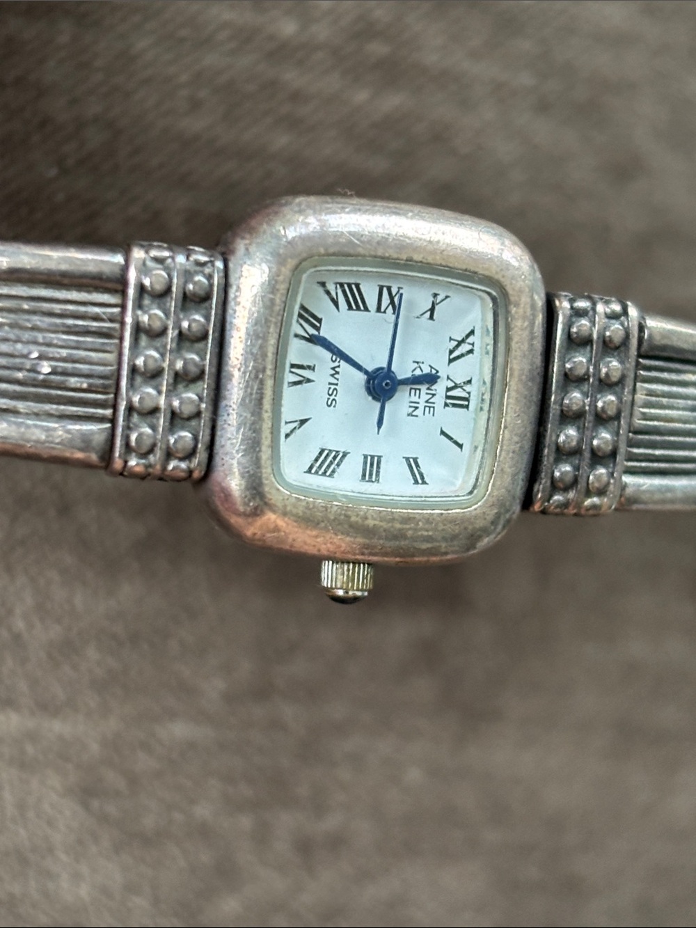 .925 Sterling Silver ANNE KLEIN Women's WRIST WATCH WRISTWATCH Fine Jewelry